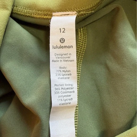 Lululemon Align High-Rise Crop Leggings - Size 12 - Green Twill - Picture 7 of 11